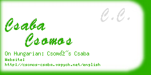 csaba csomos business card