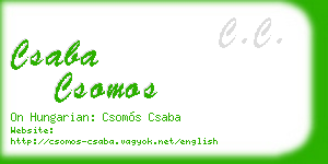 csaba csomos business card